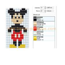 Disney Character Mickey Mouse Free Perler Beads Pattern Hama Beads Nabbi Beads Ikea Pyssla Bead Loom Designs Bead Weaving Patterns Bead Weaving Patterns Free