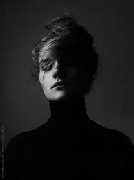 Black And White Portrait Of A Woman In A Black Turtleneck By Meredith Adelaide For Stocksy Studio Portrait Photography Self Portrait Photography Dark Portrait