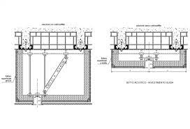 Acoustic False Ceiling Constructive Structure Details Dwg File Cadbull False Ceiling Brick Detail Floor Framing