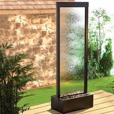 This is a different angle of the wall mounted indoor waterfall fountain shown above. Gardenfall Waterfall With Clear Glass Black Frame Gf6bg Garden Water Fountains Indoor Waterfall Fountain Water Fountains Outdoor