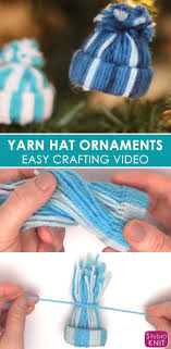 Download Yarn Hat Holiday Ornaments Free Video Tutorial Christmas Yarn Christmas Knitting Yarn Hats PSD Mockup Templates