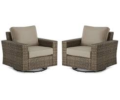 broyhill eagle brooke all weather wicker cushioned patio swivel gliders 2 pack big lots swivel glider durable chairs deep seat cushions