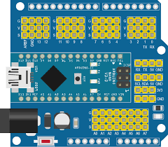 Or you could build your own custom. Arduino Nano I O Shiled Parts Help Fritzing Forum