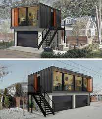 Small Shipping Container Homes With Garage Contener Maison Plan Maison Moderne Maison Architecte