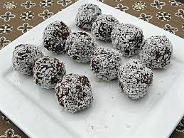 What is one thing you miss the most since you began eating gluten free? No Bake Chocolate Coconut Balls Flour Sugar Egg Dairy Nut Gluten Free