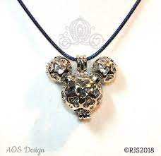 Mickey Head Hidden Mickey Necklace Scrollwork Pendant Silver Locket Charm Blue Pearl Beads On Co Disney Princess Jewelry Princess Jewelry Antiqued Gold Pendant