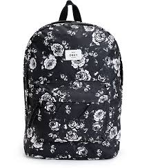 Black And White Floral Jansport Backpack A Black And White Rose Print Covers This Mid Size Backpack Made With Ample Storage Space Including A Padded Laptop Sle Floral Backpack Backpacks Cute Backpacks