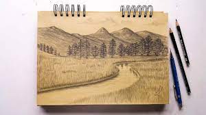 how to draw a simple and easy landscape with pencils drawings landscape pencil