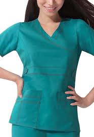 Dickies Mock Wrap Top Regular In Teal From Dickies Medical