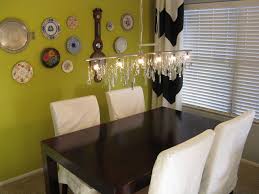This post contains a fail! Vintage Crystal Diy Linear Chandelier With Plate Wall Eclectic Dining Room Los Angeles By Madison Modern Home Houzz