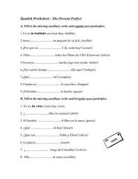 Spanish Worksheet The Present Perfect Present Perfect Regular Verbs Verb Worksheets