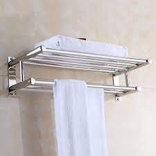 Bathroom Double Towel Rail Rack 304 Stainless Steel Wall Mounted Towel Bar Hanger Towel Holder Shelf Walmart Com In 2021 Bath Towel Racks Bathroom Wall Shelves Towel Rack Bathroom