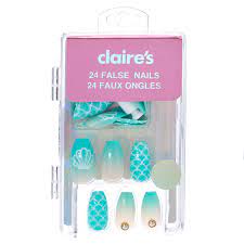 Mermaid False Nails Claire S Fake Nails For Kids Claire S Fake Nails Nails For Kids