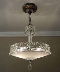 Antique Chandelier 1930 Vintage Deco Nouveau Fleur De Lis Glass Ceiling Light Fixture Rewired Antique Chandelier Antique Lighting Vintage Lamps