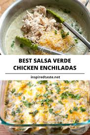 It S So Simple To Make This Chicken Enchiladas Recipe With Salsa Verde Chicken Sour Cream Cheese Mexican Food Recipes Recipes Salsa Verde Chicken Enchiladas