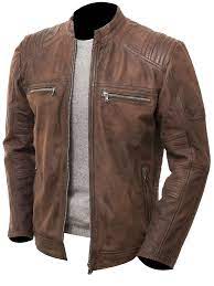 Dark Brown Cafe Racer Distressed Brown Leather Motorcycle Jacket Coats J Brown Leather Jacket Men Brown Leather Motorcycle Jacket Leather Jacket Outfit Men