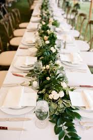 Leafy Green Garland Table Runner Ideas For Dream Green Wedding Backyard Wedding Garland Table Runner Wedding Table