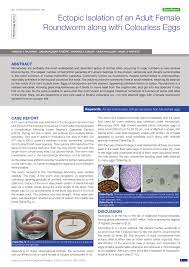 Pdf Ectopic Isolation Of An Adult Female Roundworm Along With Colourless Eggs