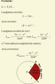 · lungimea cercului l = 2∙π∙r ; Aria Cercului AnideÈ™coalÄƒ Ro