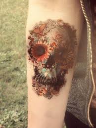 Flower skull shape on thigh. The 110 Best Skull Tattoos For Men Improb