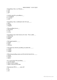 Some holidays honor specific groups and events, such as valentine's day, earth day, mother's day, father's day, flag day, and halloween. Groundhog S Day Quiz English Esl Worksheets For Distance Learning And Physical Classrooms