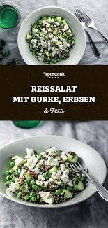 Reissalat Mit Gurke Erbsen Feta Rezept Reissalat Reissalat Rezepte Reissalat Vegetarisch