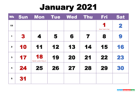 Calendars can be found in pdf and microsoft phrase. January 2021 Printable Calendar With Holidays Word Pdf