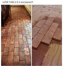 Free shipping on orders over $25 shipped by amazon. 2x4 Faux Brick Floor With Wood Blocks Wooden Blocks For Fake Brick Flooring Awesome Diy Idea Diy Wood Floors Flooring Fake Brick