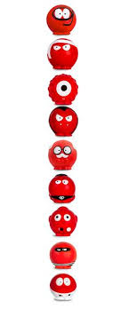 Portrait of make up clown boy with red nose. A History Of Red Noses