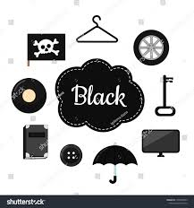 Black And White Objects For Kids Learn The Primary Colors Black Different Objects In Black Color Educational Material For Children And Toddler Character Design Tutorial Primary Colors Black
