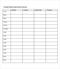 9 Printable Weekly Calendar Templates Free Sample Free Printable Blank Daily Calendar P In 2020 Appointment Calendar Weekly Calendar Template Daily Calendar Template
