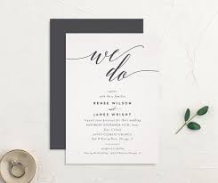 We Do Wedding Invites Front Back In Grey Wedding Invitations Modern Wedding Invitations Printable Wedding Invitations