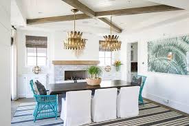 It has a stunning mix of both glam and farmhouse quality that we love and gives a feminine life to this flush, mounted chandelier is a beauty as well. Gold Glam Chandeliers Over Black Dining Table Cottage Dining Room