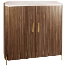 Our marble works shop can custom make a vanity, tub, shower or counter top to fit your needs. Bar Cabinet Malcolm In Wood Brass And Marble For Sale At 1stdibs