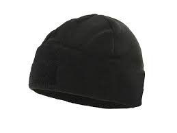 Mens knitted wooly beanie hat warm chunky winter thermal cap with fleece liner. Tactical Fleece Beanie Hat Black Em