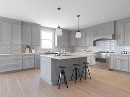 Light grey shaker kitchen cabinets. Salem Light Grey