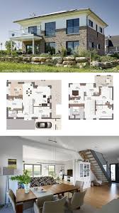 Moderne Neubau Stadtvilla Mit Walmdach Garage Klinker Putz Fassade Bauen Haus Grundriss Offen In 2020 Haus Grundriss Landhaus Innen Walmdach