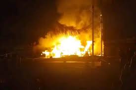 Shops in Makimeny town on fire