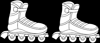 Draw several horizontal & vertical lines. Download Jpg Black And White Library Roller Skates Clipart Draw Line Skating Clipart Black And White Png Image With No Background Pngkey Com