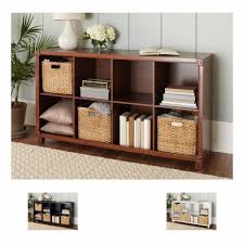 Storage Cubes Solid Wood 8 Compartment Organizer Bookcase Black White Walnut Cube Storage Bookcase Organization Compartment Organizer