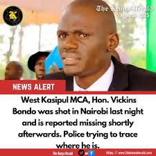 Homa Bay MCA Vickins Bondo shot in Nairobi