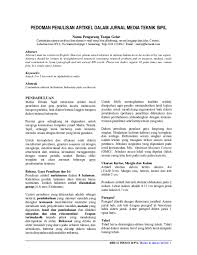 Apakah anda sedang mencari kerja dan saat ini sedang membutuhkan contoh surat lamaran kerja yang sederhana. Pdf Pedoman Penulisan Artikel Dalam Jurnal Media Teknik Sipil Teknik Sipil Academia Edu