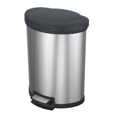 Living a modern country life one project at a time. Mainstays 14 2 Gal 54l Stainless Steel Semi Round Kitchen Trash Can With Lid Walmart Com Walmart Com