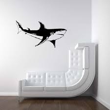 Black And White Shark Stickers Great White Shark Decal Sticker Vinyl Wall Home Bedroom Dorm Children S Boy S Nursery Decor Shark Decor Sea Decor Decor