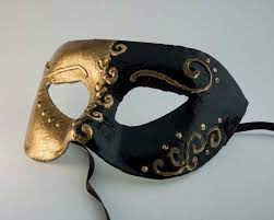 I chose for this mask a fun black and white geometric paper, with contrasting colors of light pink, dark pink, and silver. Black And Gold Venetian Mask For Men Swirls In Gold Masculine Halloween Mask Mens Masquerade Mask Masquerade Mask Diy Venetian Mask