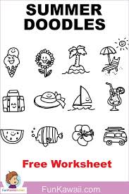 Get Free Practice Sheet How To Draw Summer Doodles Drawing Great For Beginner Or Kids Drawing Enjoy Doodle Howto Doodle Drawings Simple Doodles Doodles