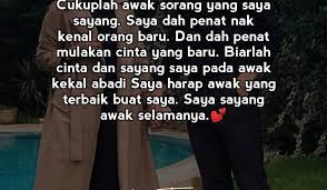 Dariku, yang setiap pagi menanti pesan baru darimu. Saya Cinta Awak