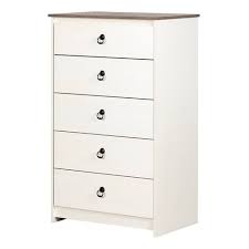 Matt white 5 drawer bedroom chest drawers. Plenny 5 Drawer Chest White Wash Weathered Oak South Shore Target