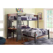 The bunk bed is constructed of 100% solid wood lending to its longevity and high weight capacity of 800 lbs. Homelegance Division Contemporary Twin Over Full Loft Bed W Desk A1 Furniture Mattress Bunk Beds