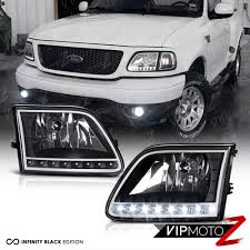 1997 2002 Ford Expedition 97 03 Ford F150 Black Crystal Led Front Headlights Ford Expedition Ford F150 Ford F150 Accessories